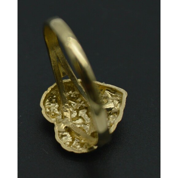 Real Solid 10K Yellow Gold Womens Nugget Heart Ring 1.8 grams All Sizes - Picture 3 of 7